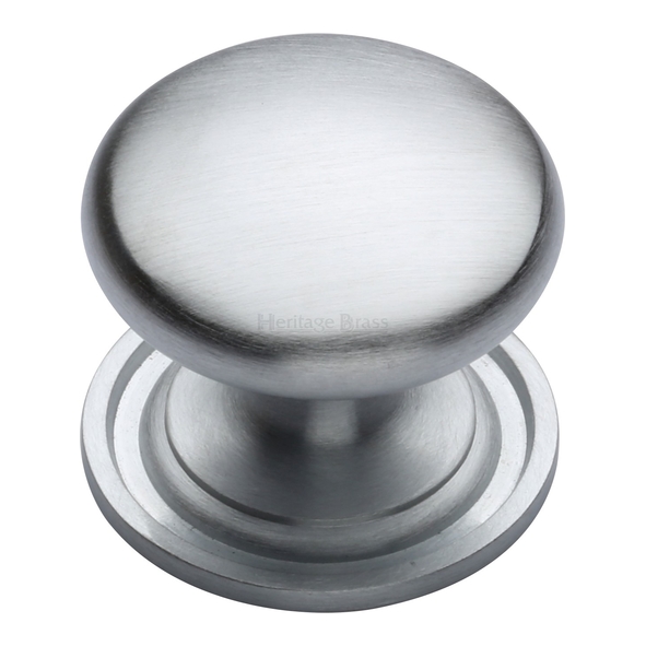 C2240 38-SC • 38 x 38 x 33mm • Satin Chrome • Heritage Brass Mushroom Cabinet Knob